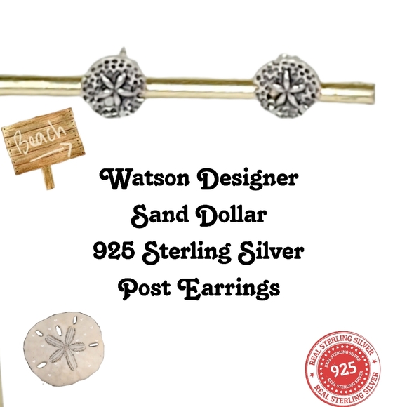 NEW Sterling Silver - WTS WATSON Sand Dollar Sea Shell Stud Earrings - Picture 11 of 11